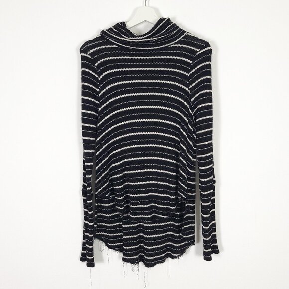 Free People We The Free Black Striped Top - Picture 1 of 9